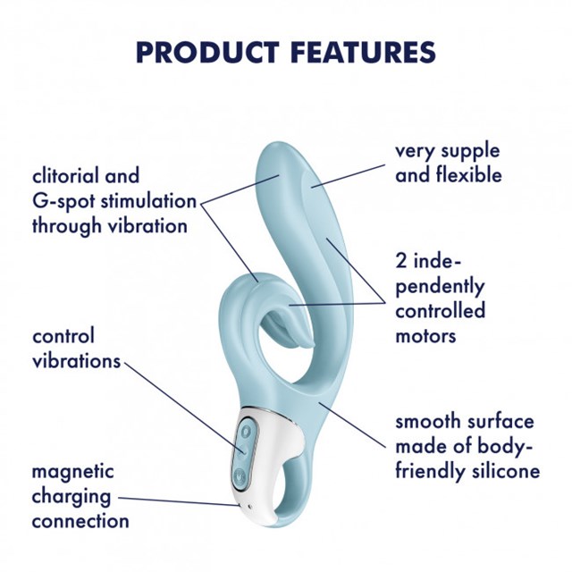 SATISFYER LOVE ME RABBIT VIBRATOR - BLUE