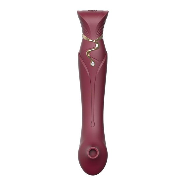 Queen G-punktvibrator med Pulse Wave & Sugefunksjon - Vinrød