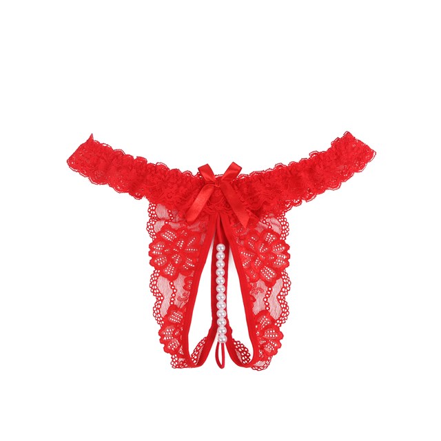 Sexy Lace Pearl Panty Red