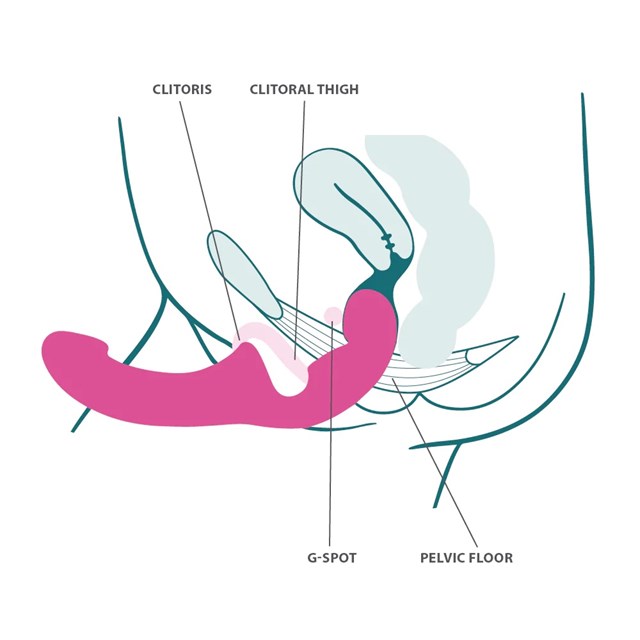 SHARE LITE - Double dildo - Deep Sea Blue