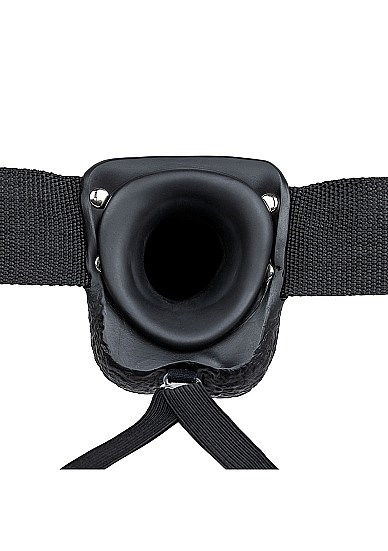Hollow Strap-on with Balls 18 cm - Svart