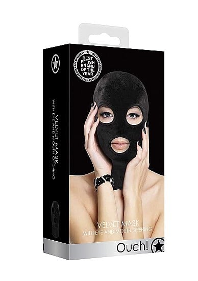 Velvet & Velcro Mask with Eye and Mouth Opening