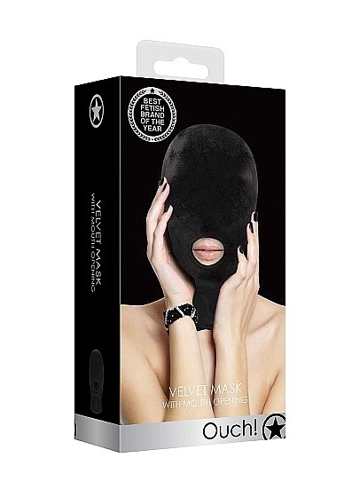Velvet & Velcro Maske Med Munnåpning