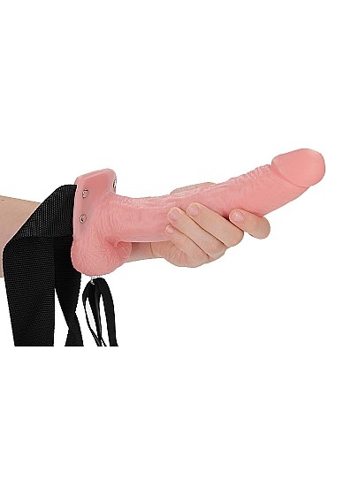 Hollow Strap-on with Balls 23 cm - White