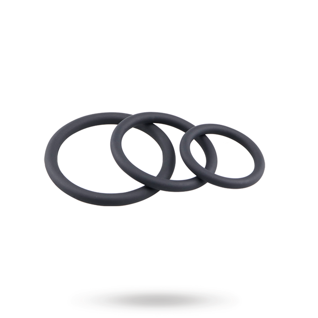 Silicone Ring Set 3-pack Black