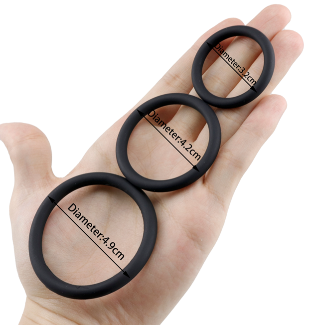 Silicone Ring Set 3-pack Black