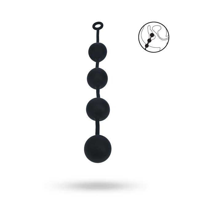 Silicone Round Anal Balls - XXL - 60mm - Black