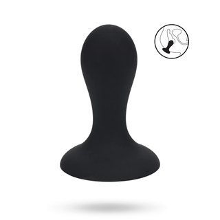 Single Rattle Liquid Silicone Anal Plug - S - Black