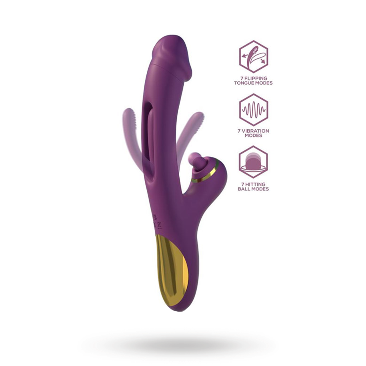 Siter Vibe With Hitting Ball & Flipping Tongue Rabbitvibrator