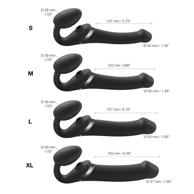 MULTI ORGASM BENDABLE STRAP-ON - XL - BLACK