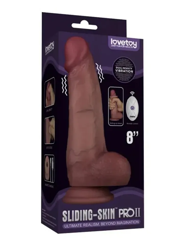 Sliding Skin Pro II Silicone Vibrating Dildo 20 cm