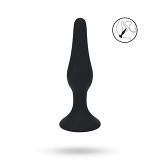 Slim Silicone Anal Plug - S - Black