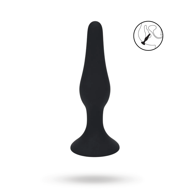 Slim Silicone Anal Plug - S - Black