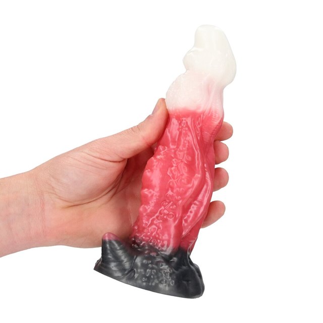 Space Night Fiend Silicone Dildo - Red/White