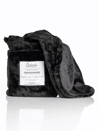 Splash Blanket Furlush Black On Black Medium