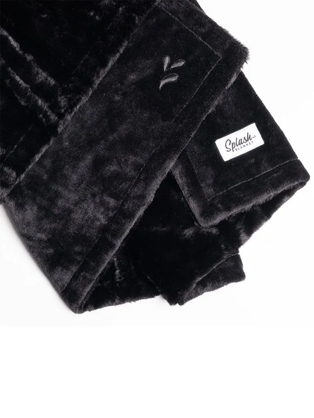 Splash Blanket Furlush Black On Black Medium