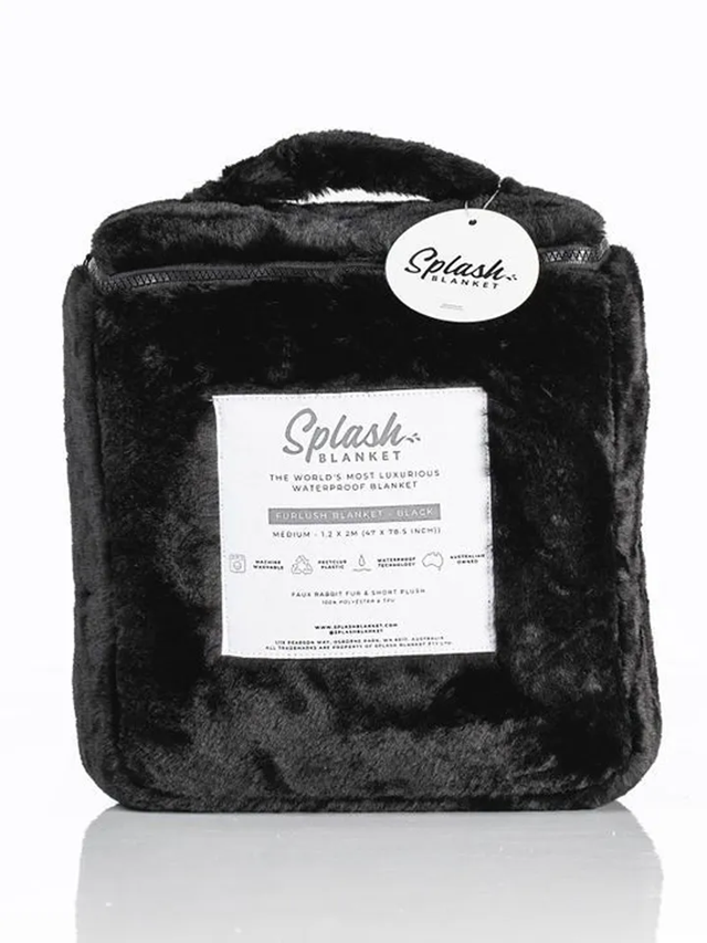 Splash Blanket Furlush Black On Black Medium