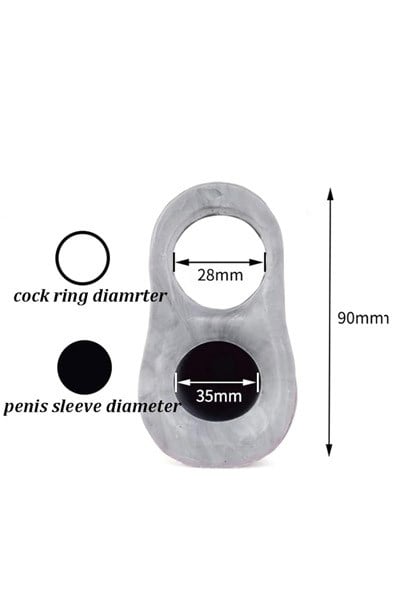 Stonewell Penis Sleeve Black/White 17 cm