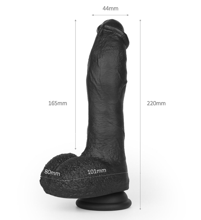 Super Soft Dildo With Warming Black 22 cm