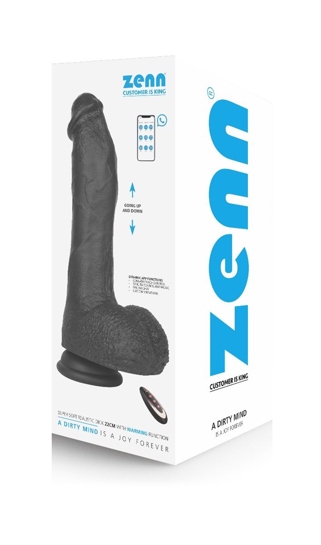 Super Soft Dildo With Warming Black 22 cm