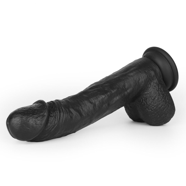 Super Soft Dildo With Warming Black 22,2 cm