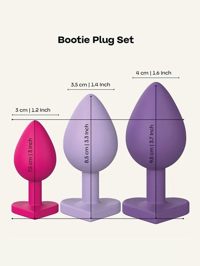Triple Heart Anal Plug Set