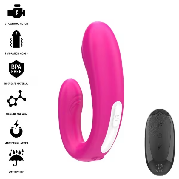U-shaped Stimulator & Vibrator With Remote Control