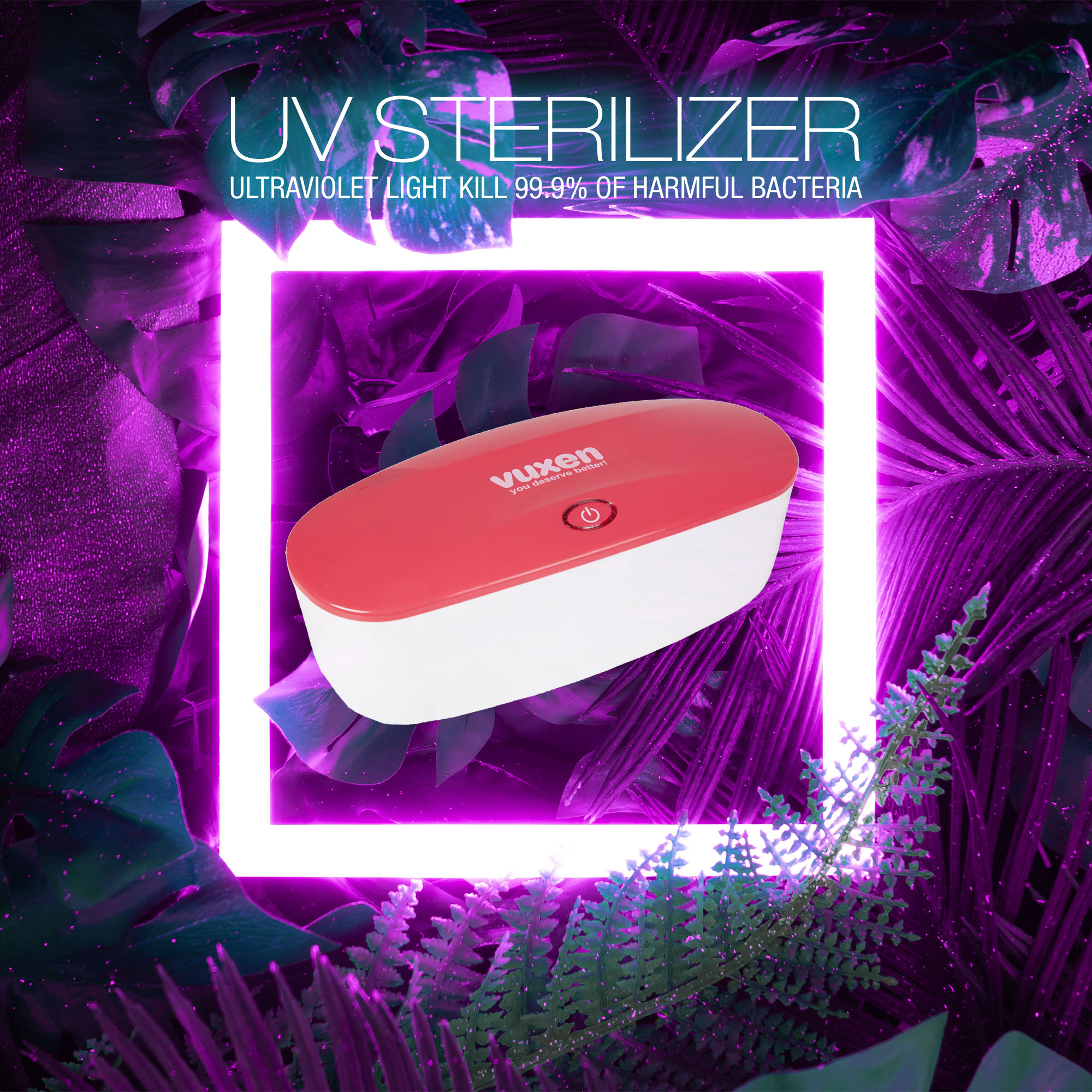Toy Box med UV-sterilisering - Rosa