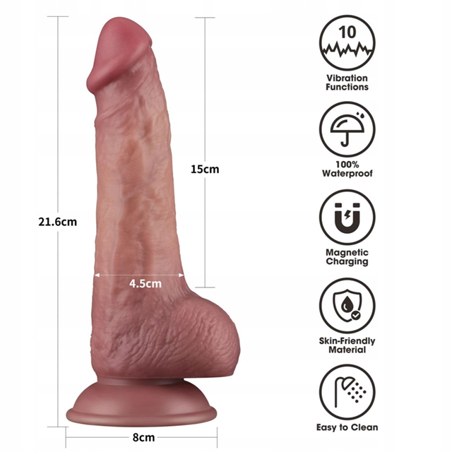 Vibrating Dual Density Power Cock 21,6 cm