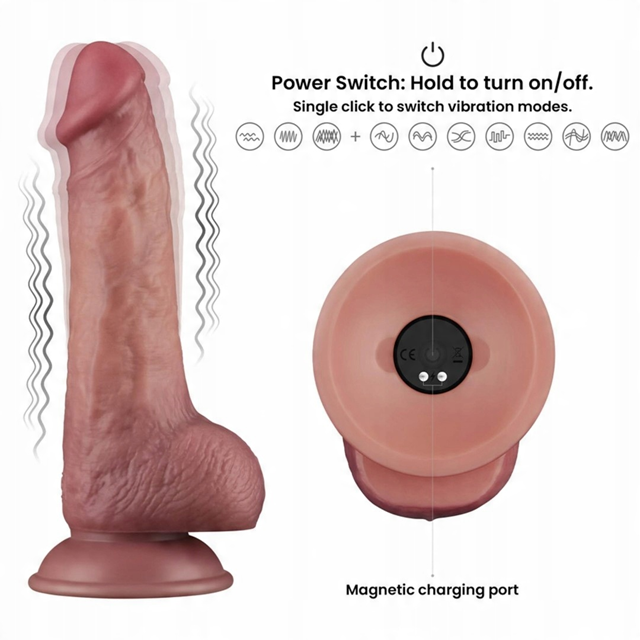 Vibrating Dual Density Power Cock 21,6 cm