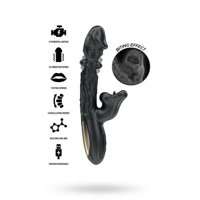 Vibrator & Clitoris Stimulator With Biting & Rotation