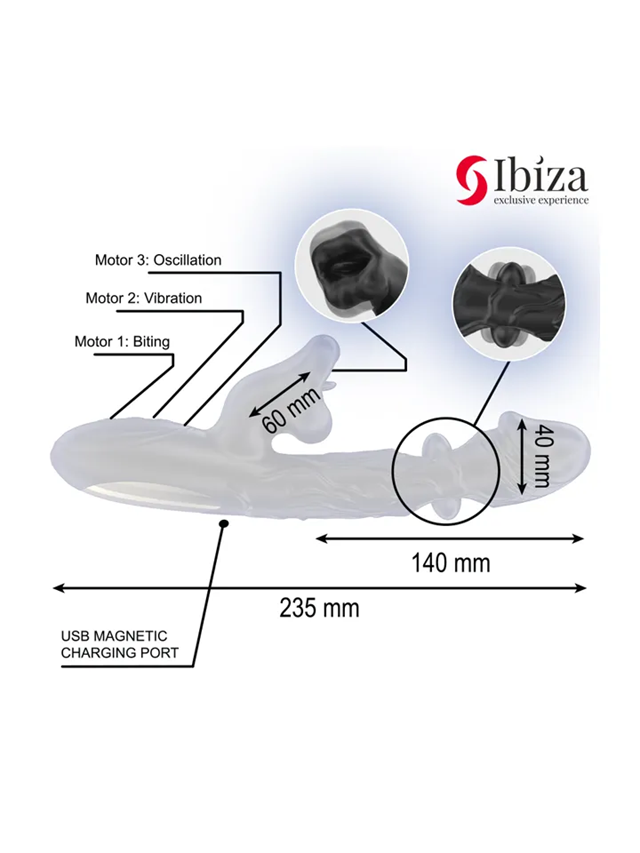 Vibrator & Clitoris Stimulator With Biting & Rotation