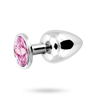 Metal Plug Large - Silver/pink