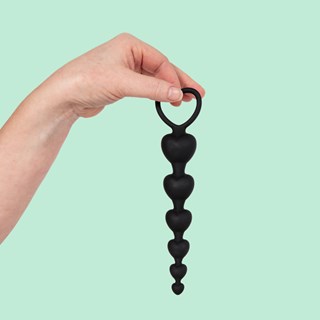 Black Silicone Anal Beads