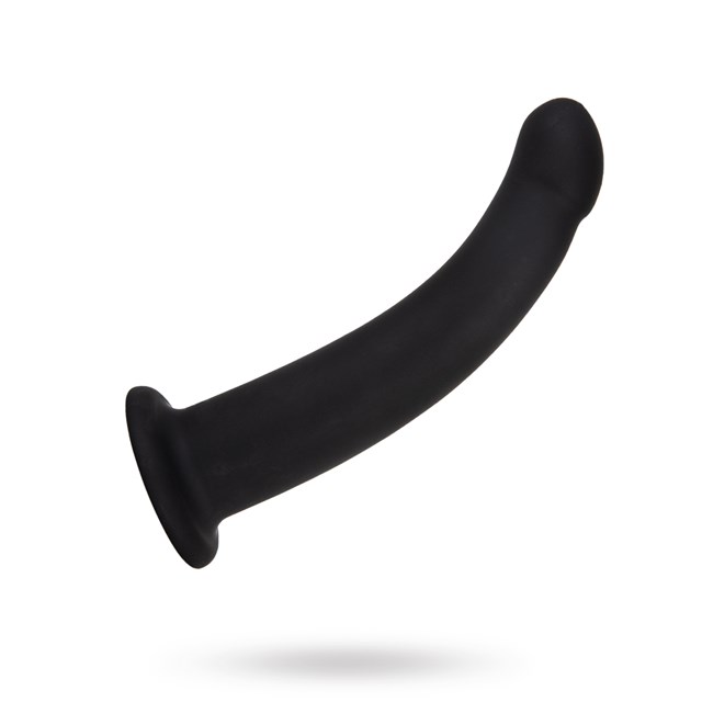 Black Silicone Semi Realistic Dildo - Medium