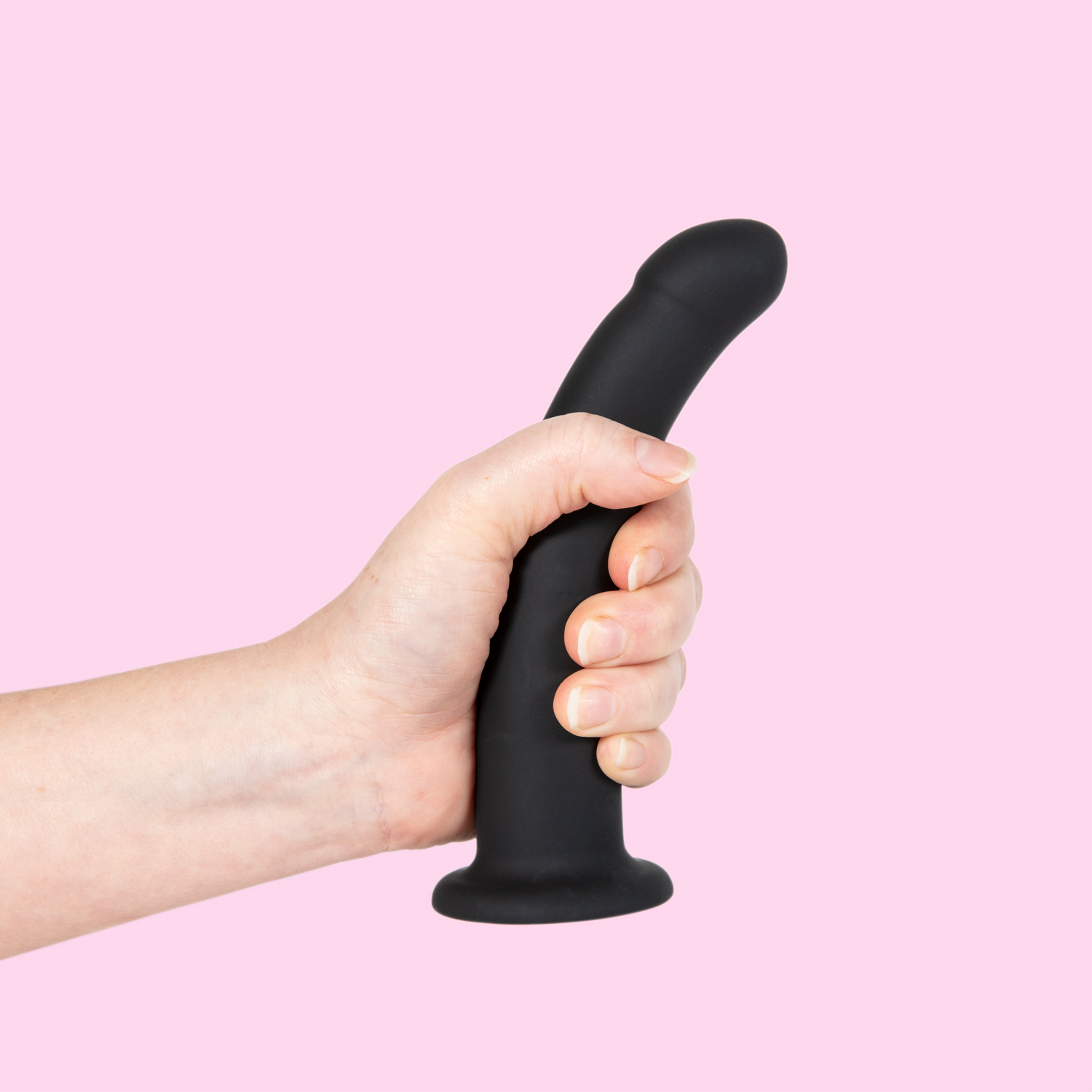 Black Silicone Semi Realistic Dildo - Medium