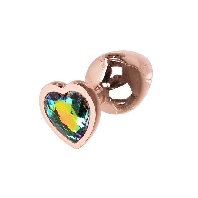 Metal Heart Plug Rose Gold - Medium 7 cm