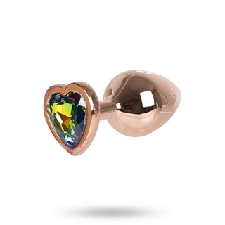 Metal Heart Plug Rose Gold - Medium 7 Cm