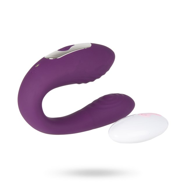 Oppladbar Parvibrator med Trådløs Fjernkontroll - Lilla