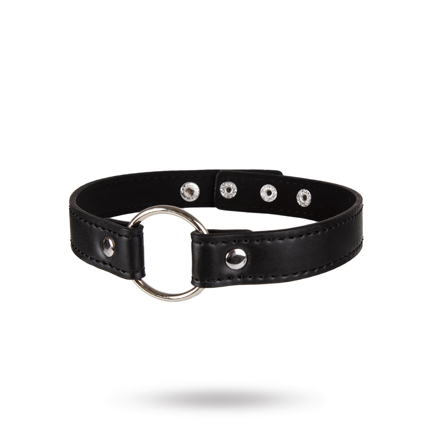 Choker Collar with Decorative Ring - Black