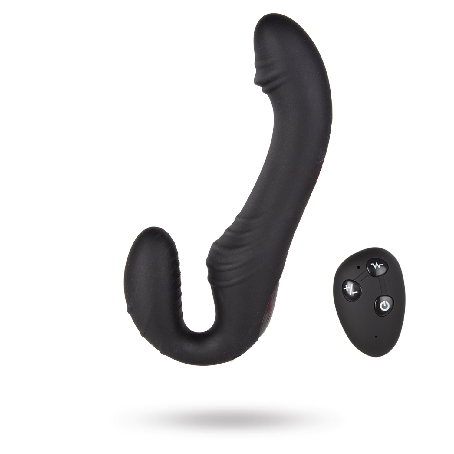 Triple Vibration Strap-On Vibrator Wireless Remote - Black