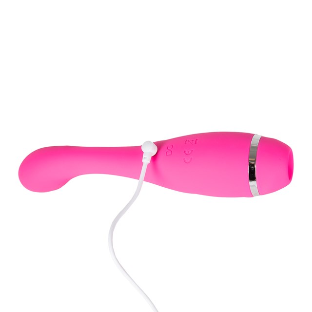 G-Spot Vibrator with Air Pressure Suction - Pink