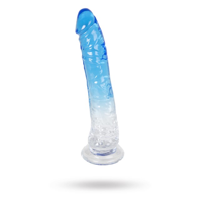 Dual Color Dildo 20 cm - Blue & Clear