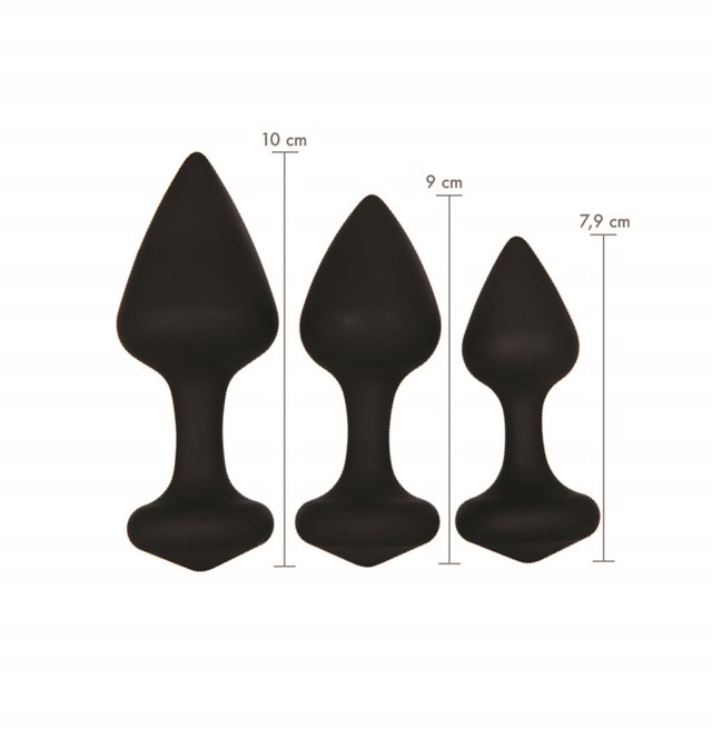 The Black Butt Plug Kit - 3 pcs