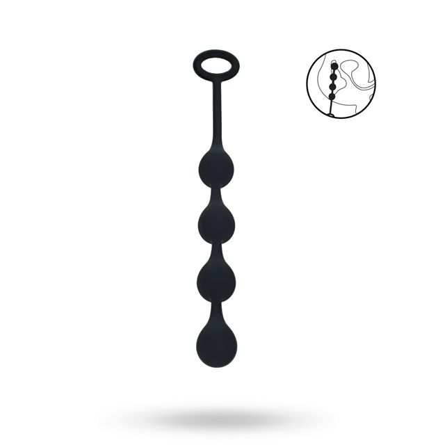 Waterdrop Silicone Anal Balls - S - 20mm - Black
