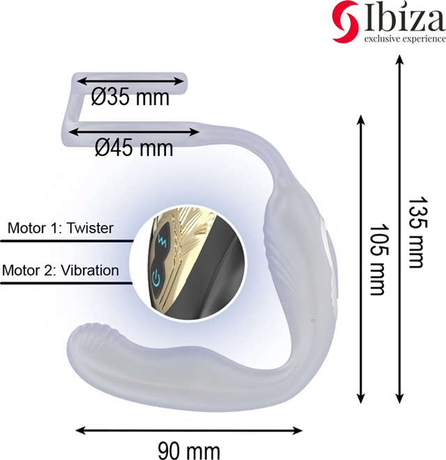 Wiggle Rotating Anal Plug With Perineal Vibration