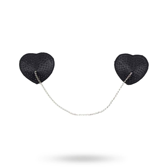 Heart Chain Nipples Tassels - Black