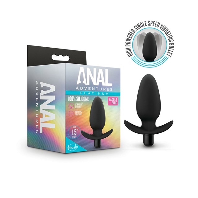 Anal Adventures Platinum - Silicone Saddle Plug - Black