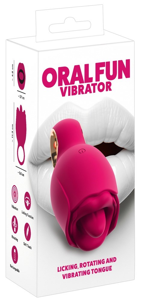 Oral Fun Vibrator Licking and Vibrating Tongue Pink