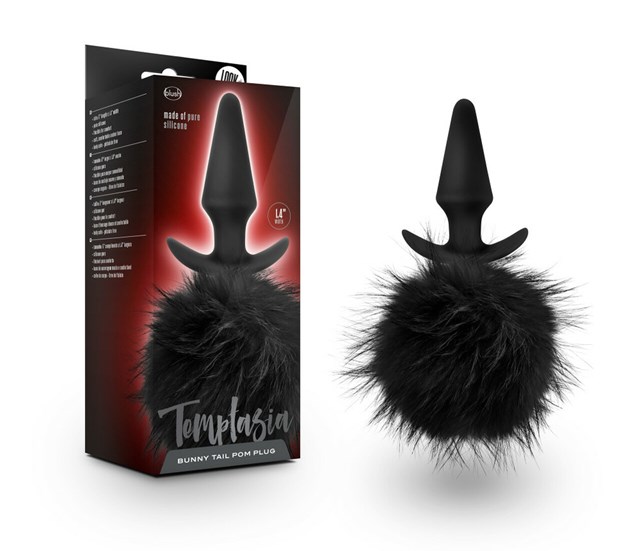 Bunny Tail Pom Plug - Svart